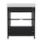 Flash Furniture Haven 30 Inch Bathroom Vanity w/Sink, Storage Cabinet w/Soft Close Doors and Bottom Drawer, Black FS-BN-4-30-KD-BK-GG - alternate 8